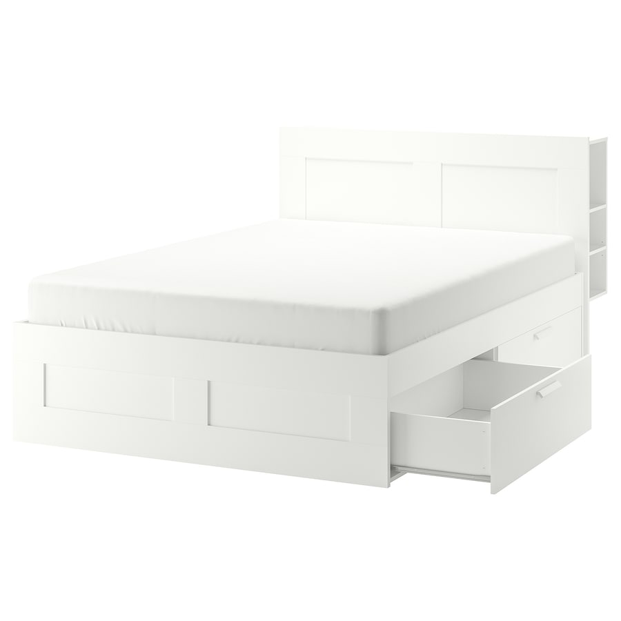BRIMNES bed frame with storage