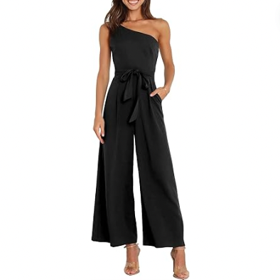 One Shoulder Sleeveless Romper