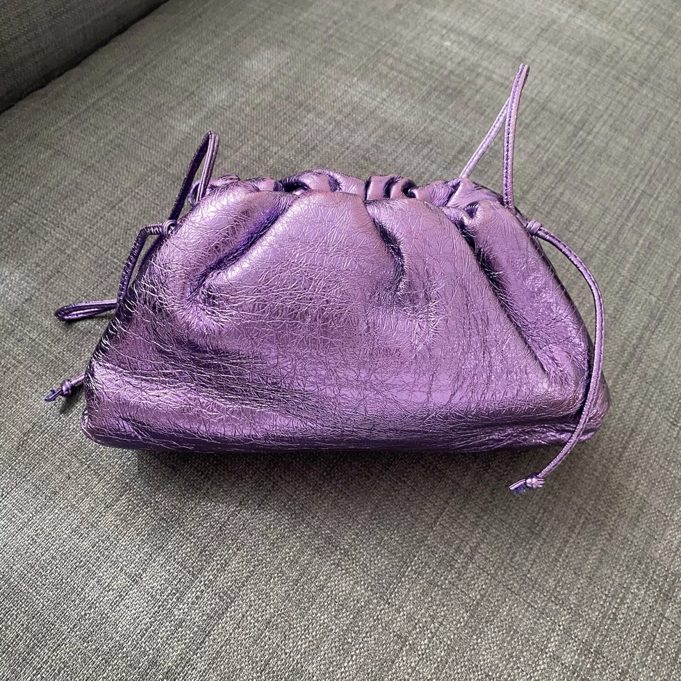 Pre-Loved Limited Edition Metallic Purple Mini Pouch Bag