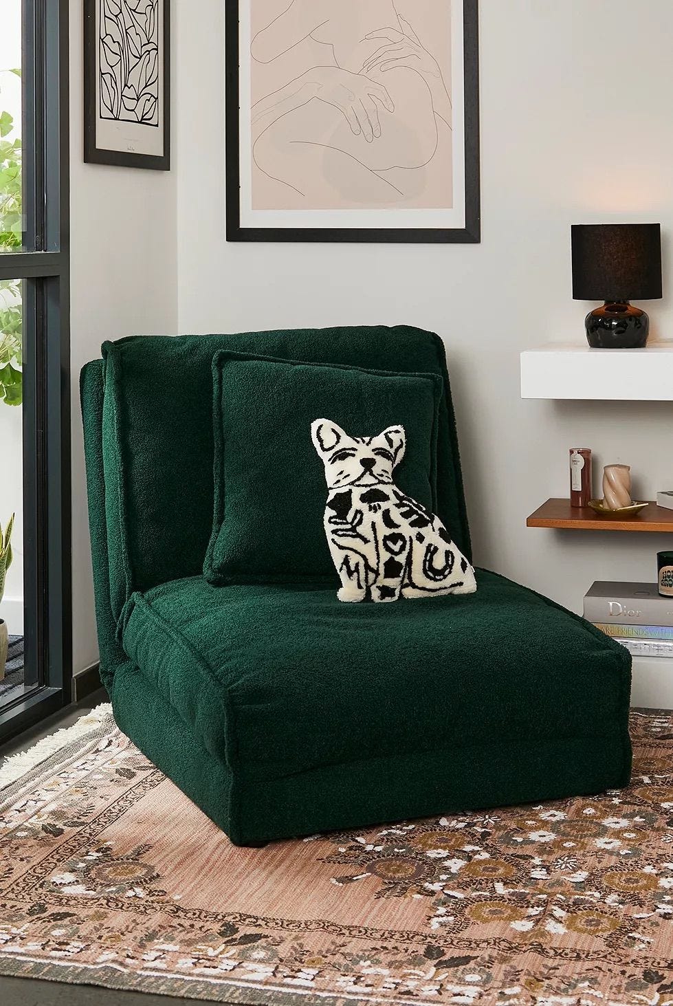 Keoni, Green Bouclé Single Sofa