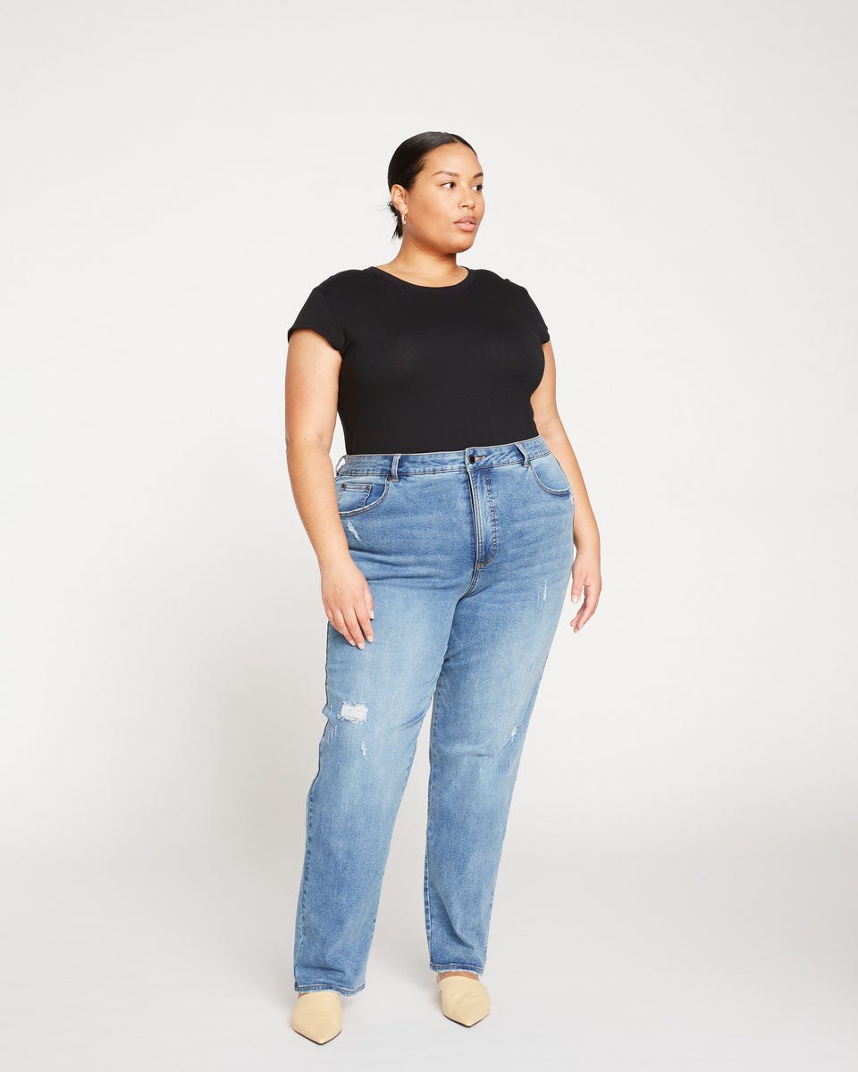 Donna High Rise Curve Straight Leg Jeans