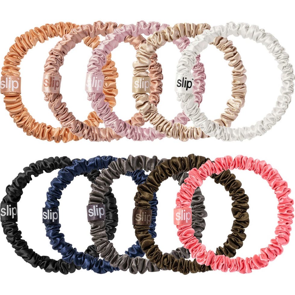 Pure Silk 10-Pack Skinny Scrunchies