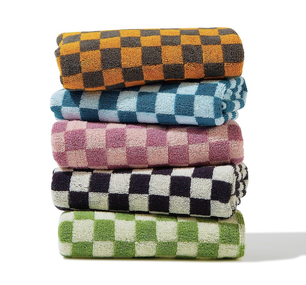 Checkered cotton towels