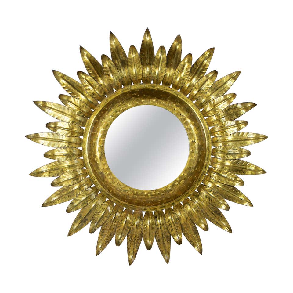 Oval Art Deco Sunburst Wall Mirror