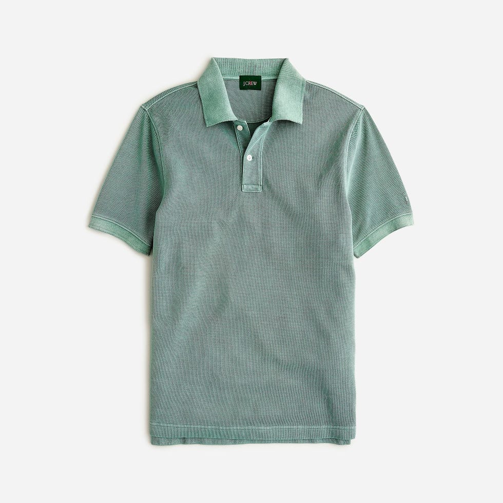 Washed piqué polo shirt