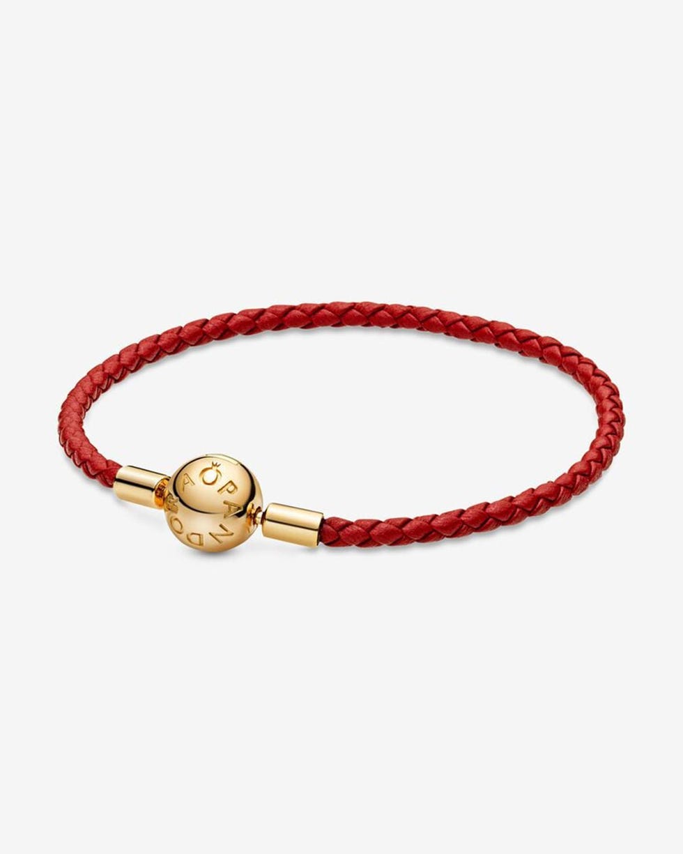 Moments Red Woven Leather Bracelet