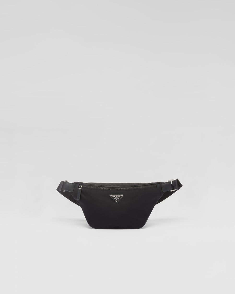 Re-Nylon and Saffiano Leather Belt Bag