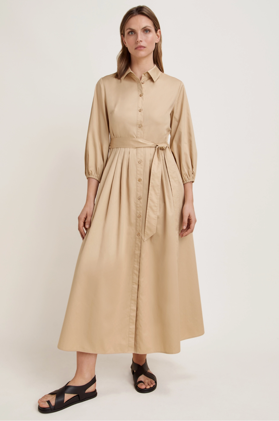 Organic Cotton Poplin Shirt Dress