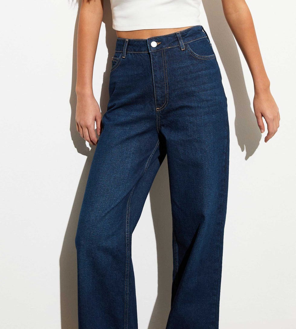 Blue Adalae High-Waist Wide Leg Jeans