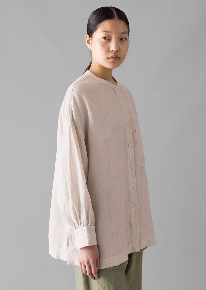 Garment Dyed Linen Oversized Shirt
