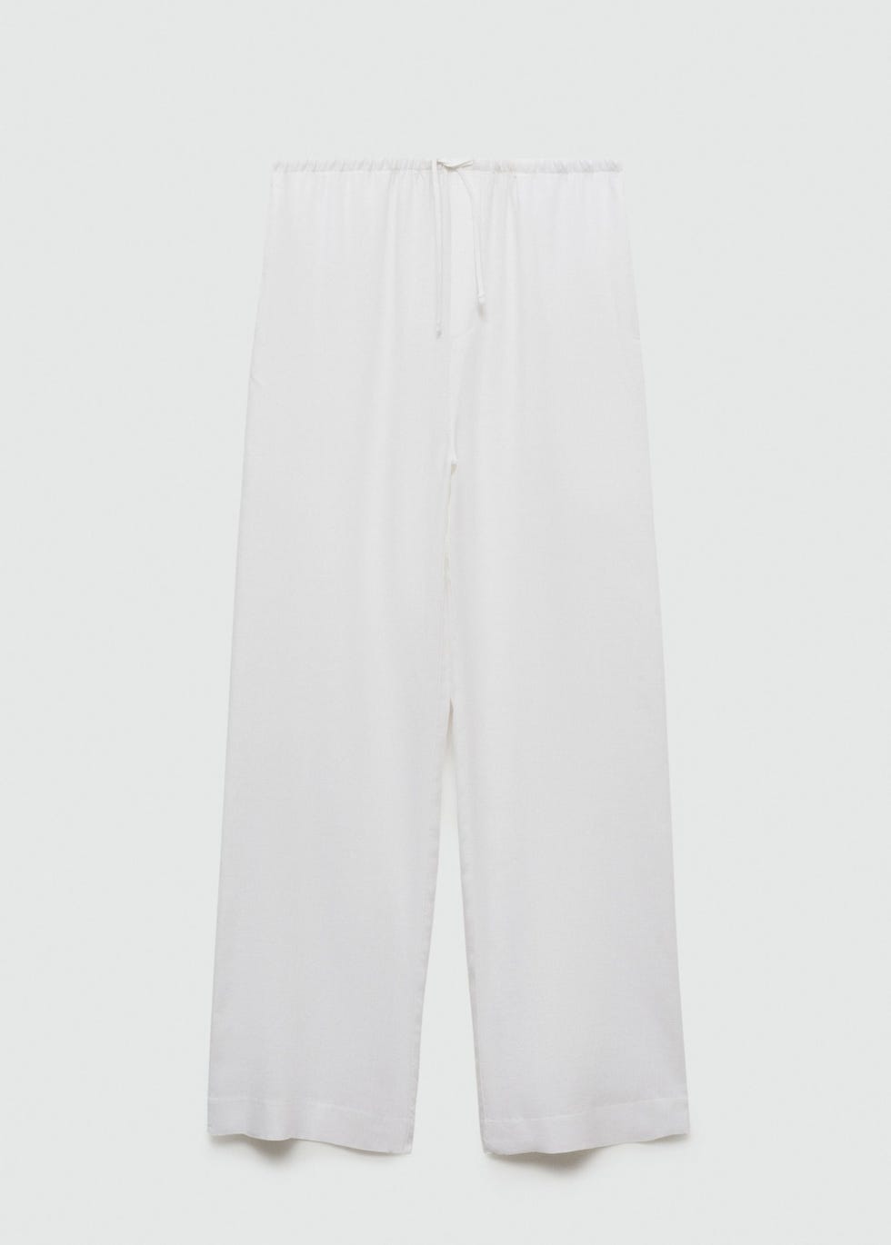 Straight Linen-Blend Pants