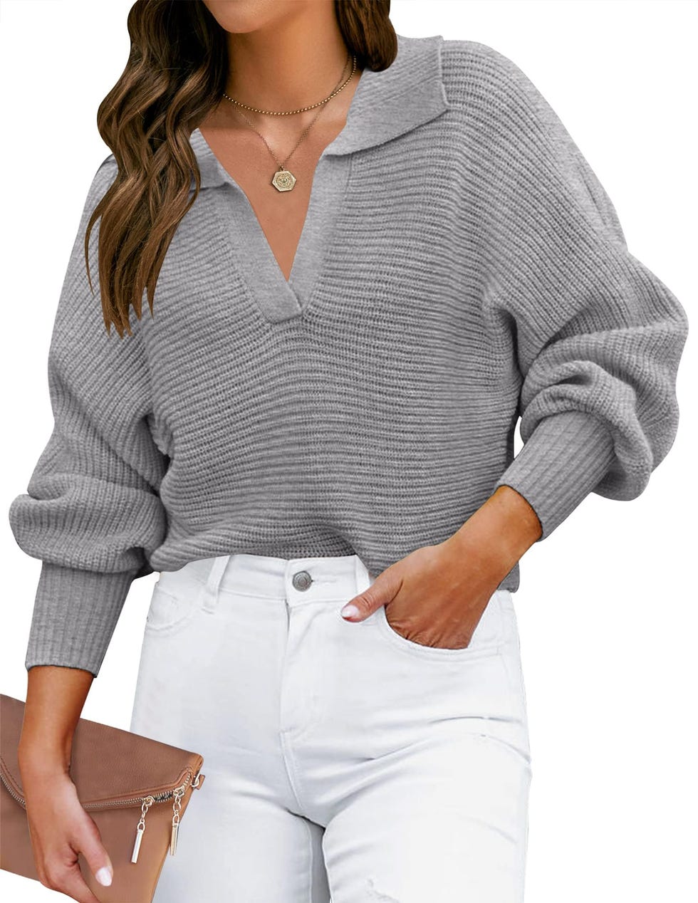 Ribbed knit sweater