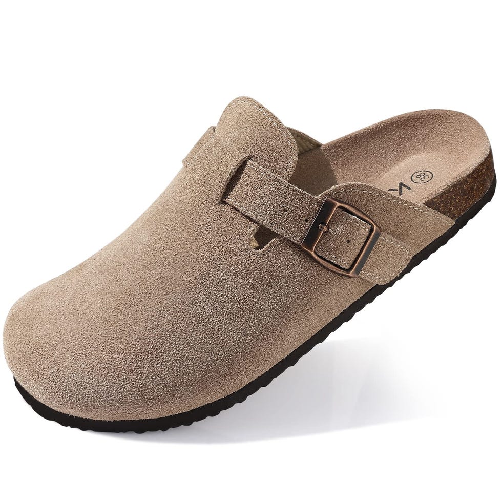 Suede clogs