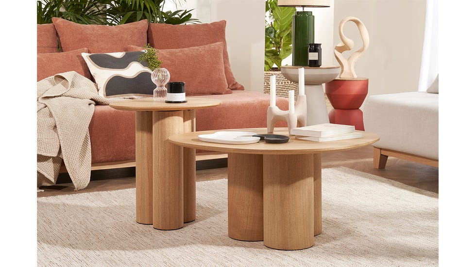 Mesa de centro de diseño de madera clara HOLLEN