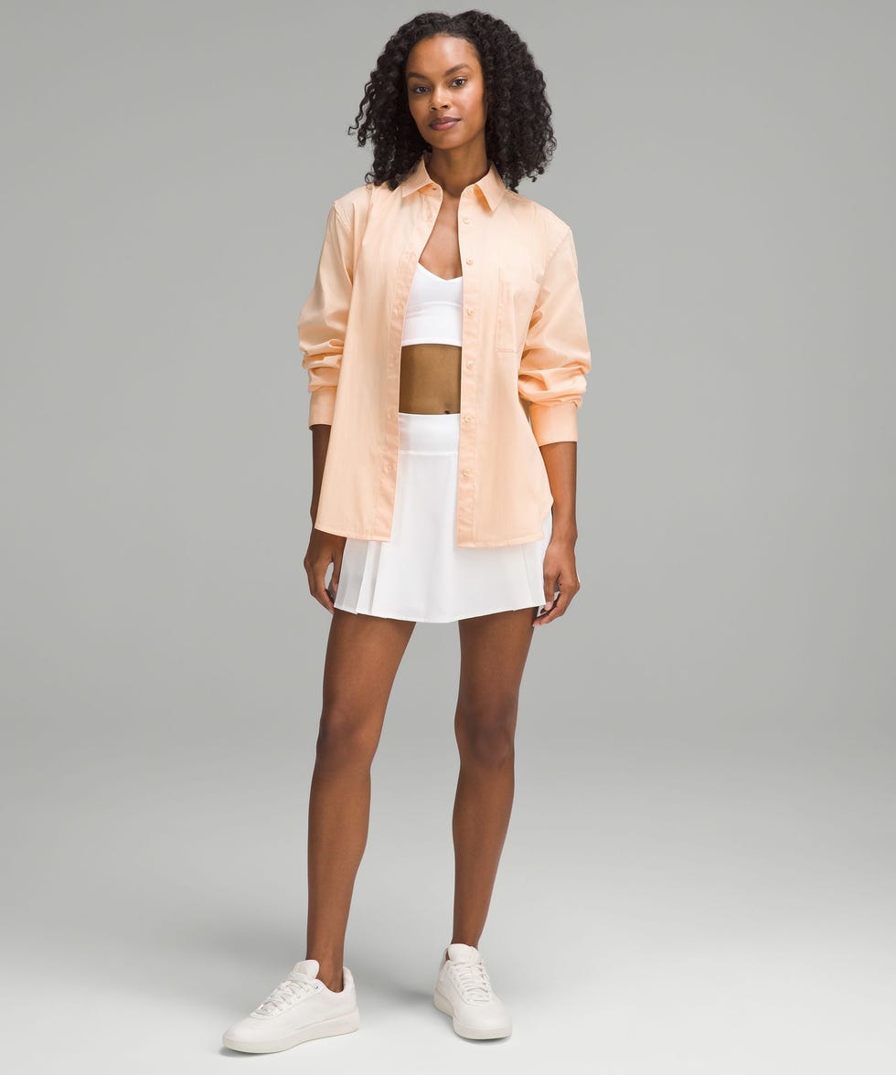 Relaxed fit poplin button-down shirt