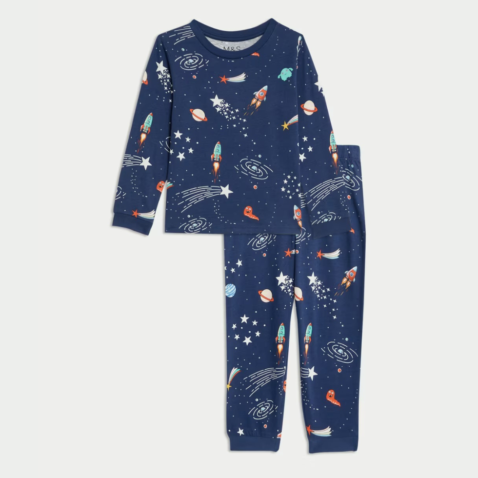 Pure Cotton Space Print Pyjamas (1-8 Yrs)