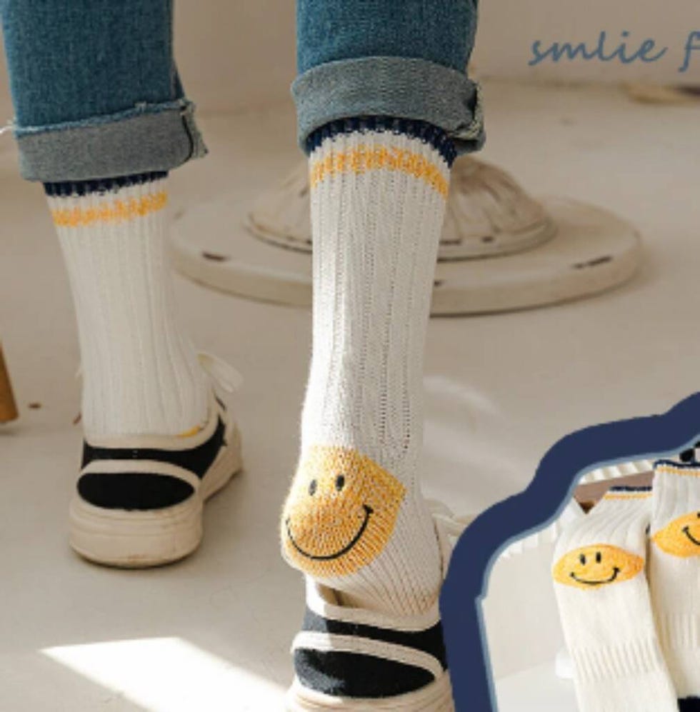 Happy Face Heel Sock