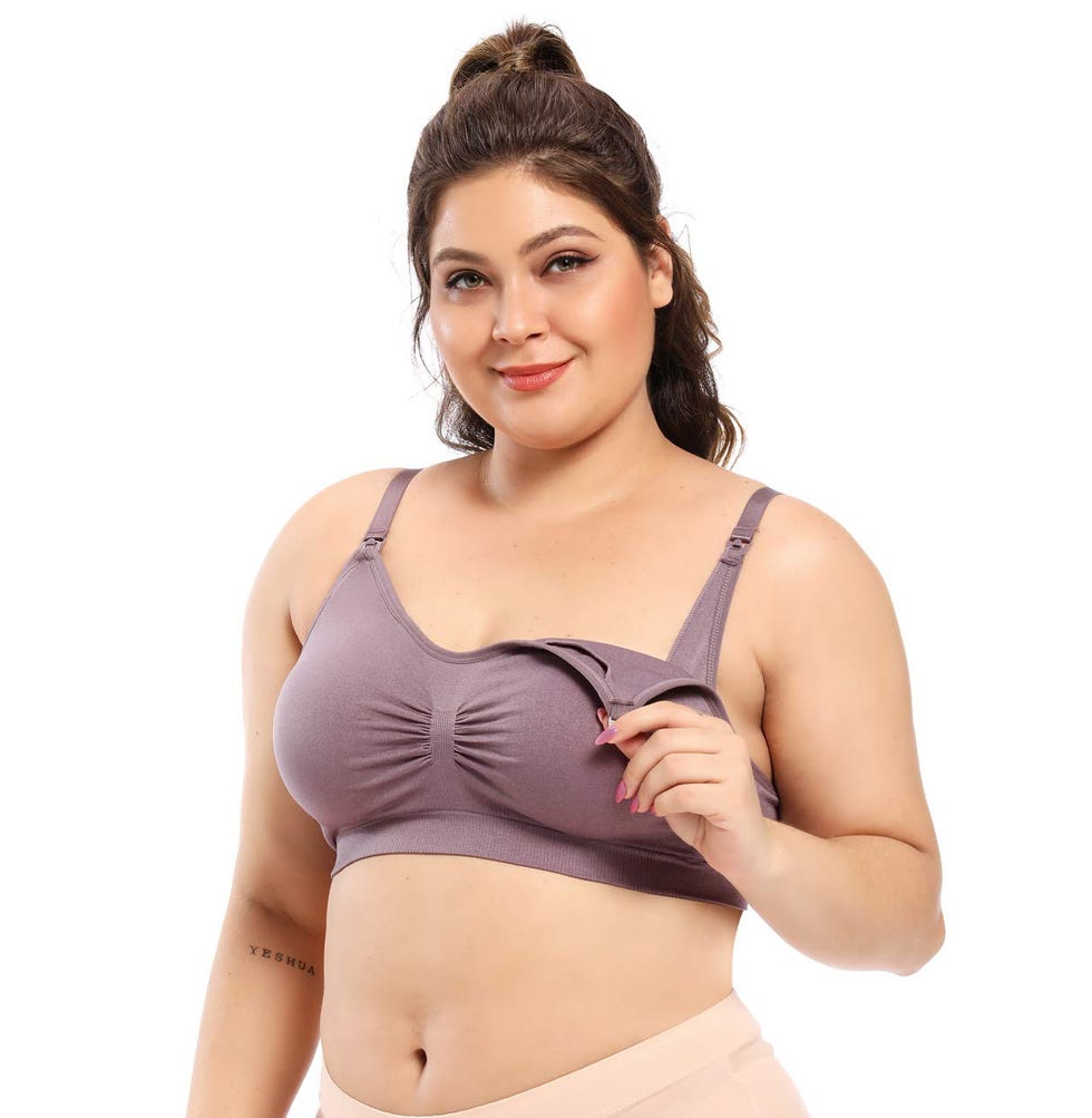 COLOMI Reggiseno Allattamento Premaman Senza Cuciture Reggiseno Allattamento Senza Fili per la Gravidanza (Purple, XXL)