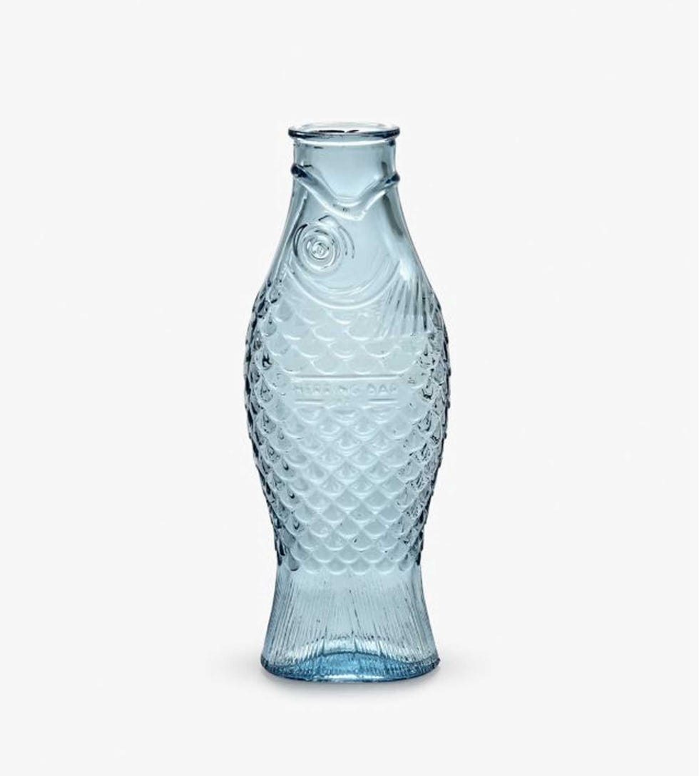 Fish & Fish Glass Bottle Vase/Carafe, 1L