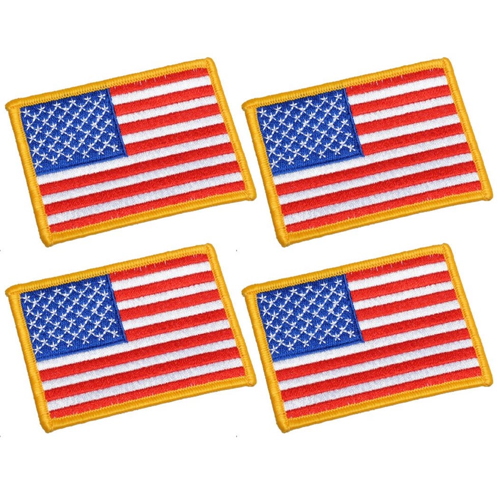4 Pack American US Flag Embroidered Cloth Sew on Iron on Patch