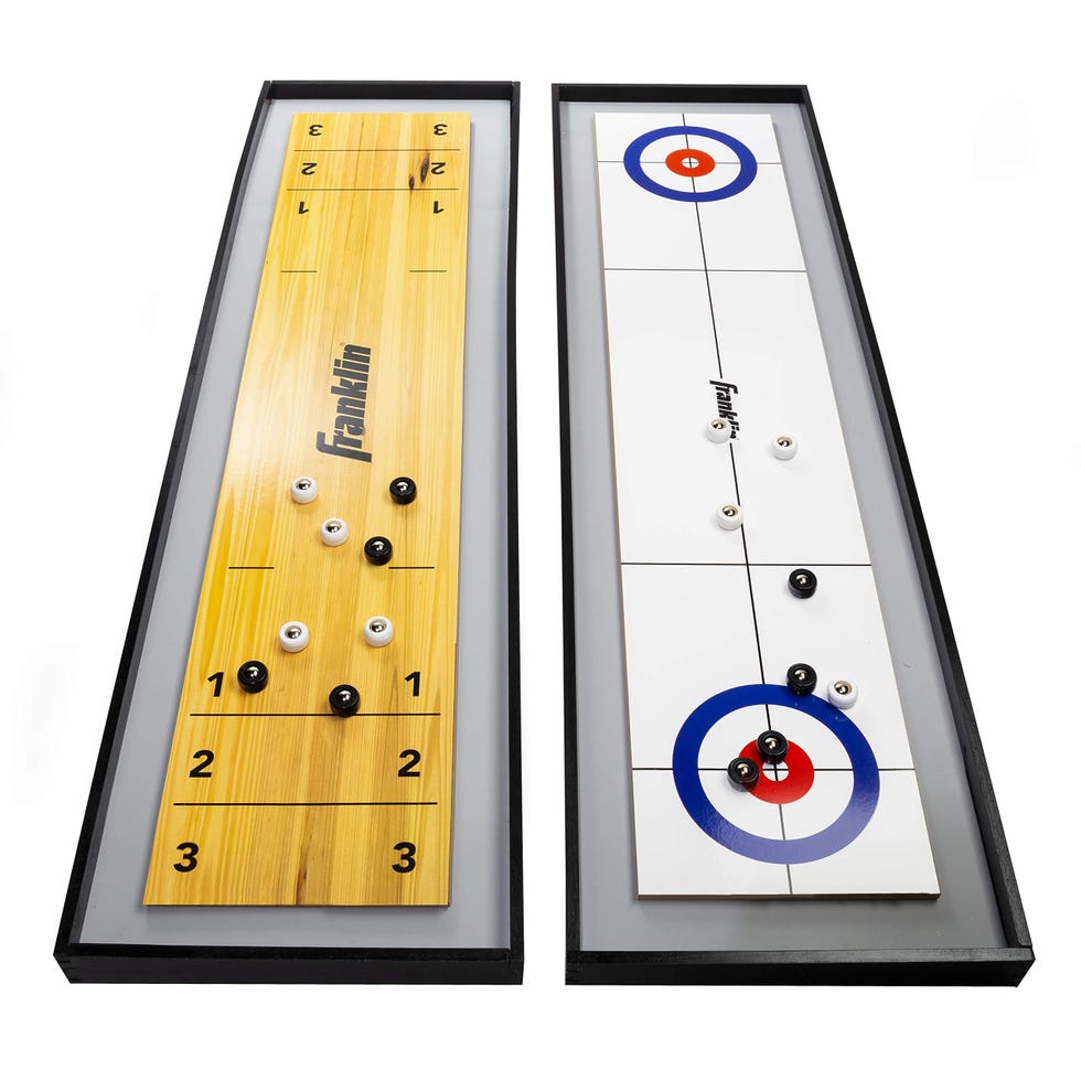 2-in-1 Shuffleboard Table and Curling Set