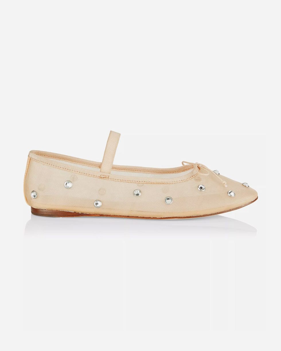 Leonie Crystal Mesh Ballet Flats 