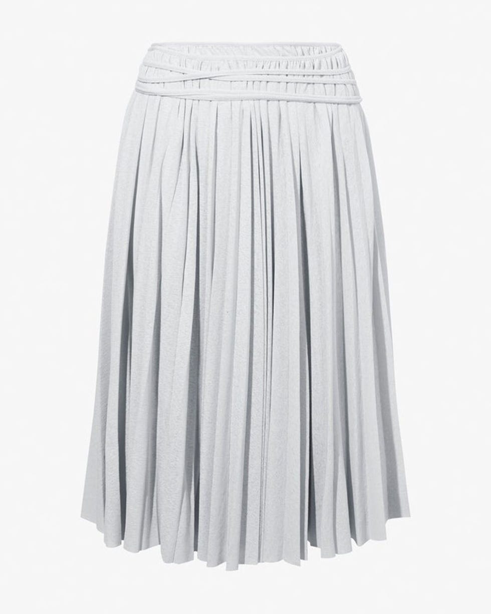 Margo Pleated Self-Tie Gauzy Jersey Midi Skirt