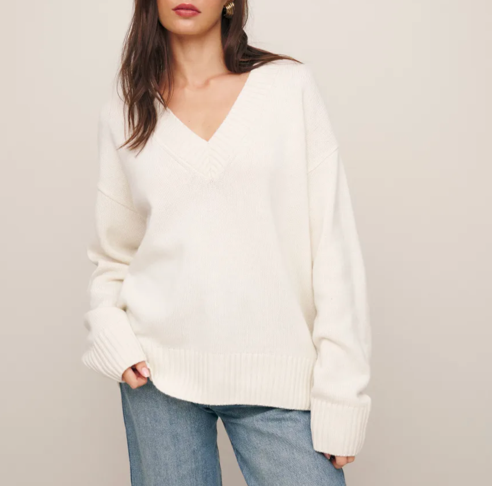 Jadey cashmere oversized v-neck sweater