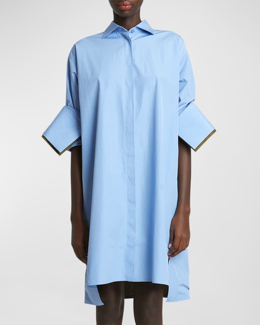 Button-Front Shirtdress with Turned-Up Sleeves