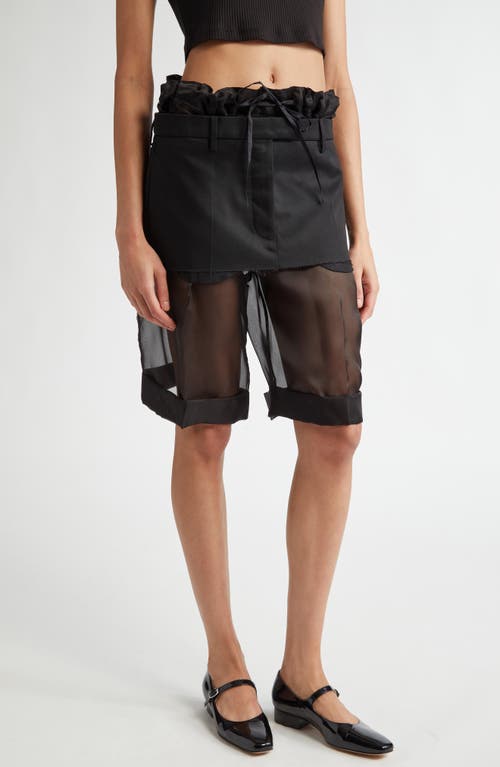 Mixed Media Miniskirt Layered Shorts