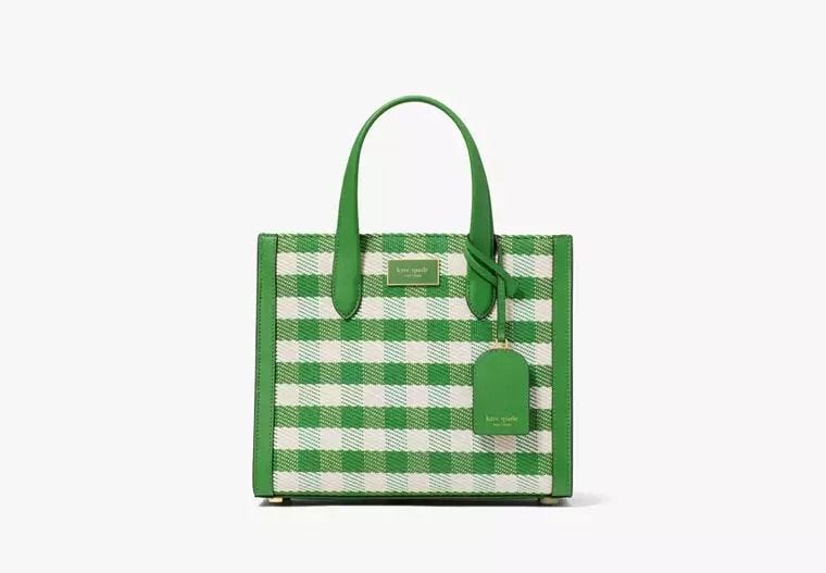 Manhattan Gingham Tweed Fabric Small Tote