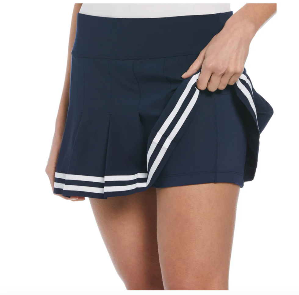 Contrast Hem Pleated Tennis Skort 