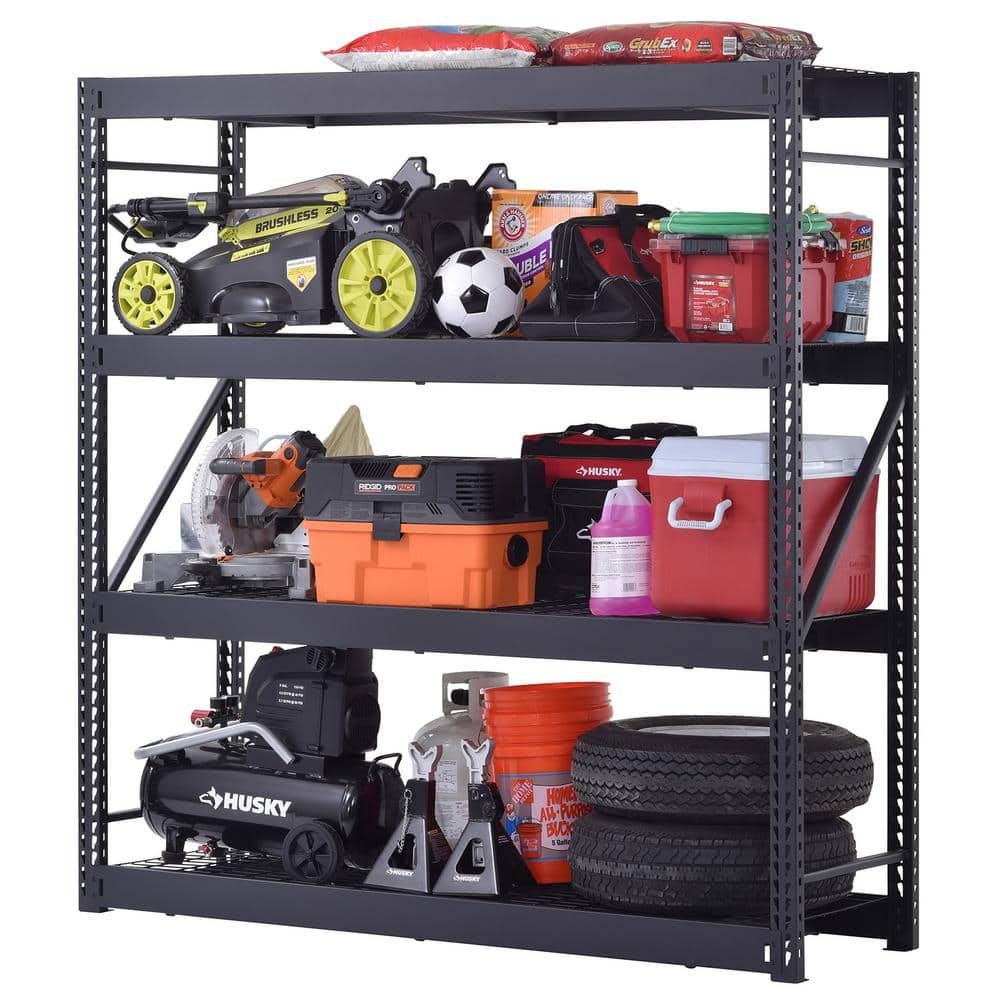 Chrome 4-Tier Heavy Duty Steel Garage Storage Shelving Unit (20 outlet in. W x 32 in. H