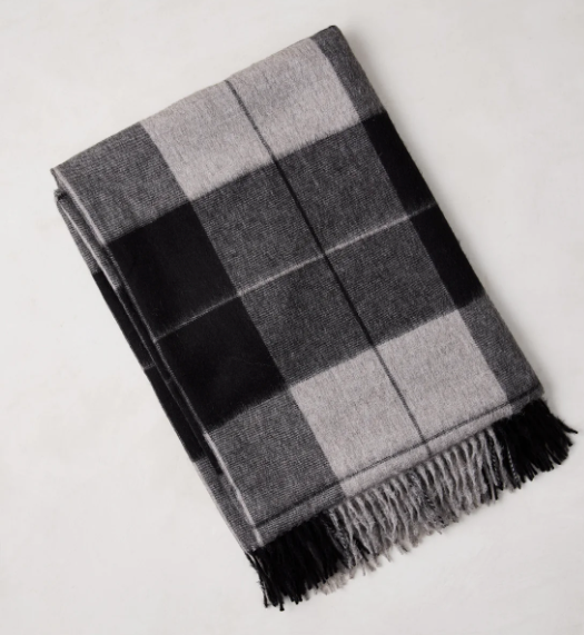 Alpaca Check Throw Blanket 