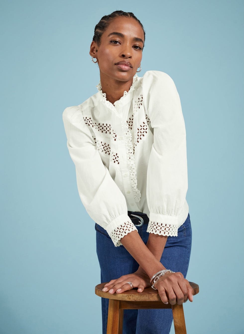 Isamaya Organic Cotton Broderie Detail Blouse, £119