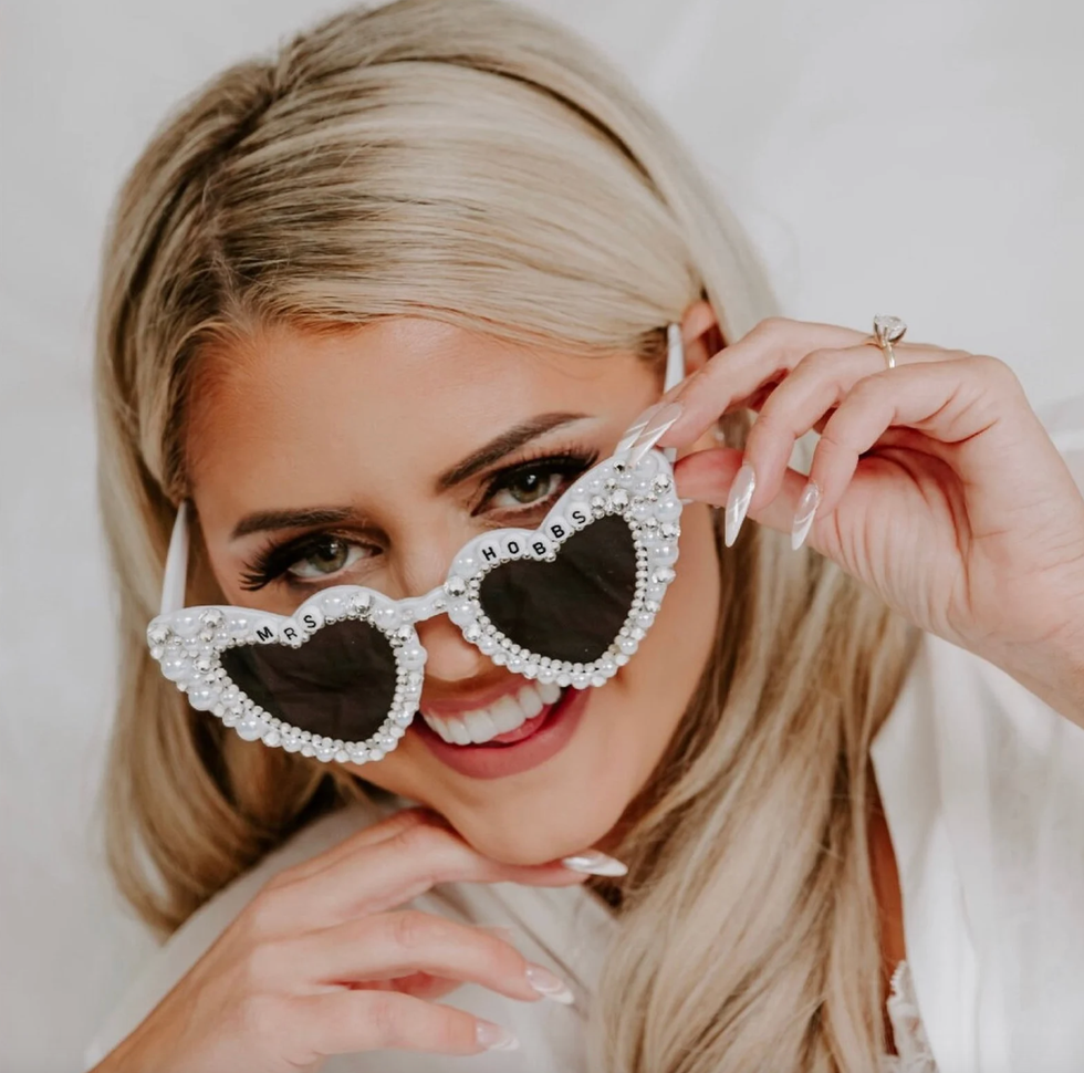 Personalized sunglasses for the bride