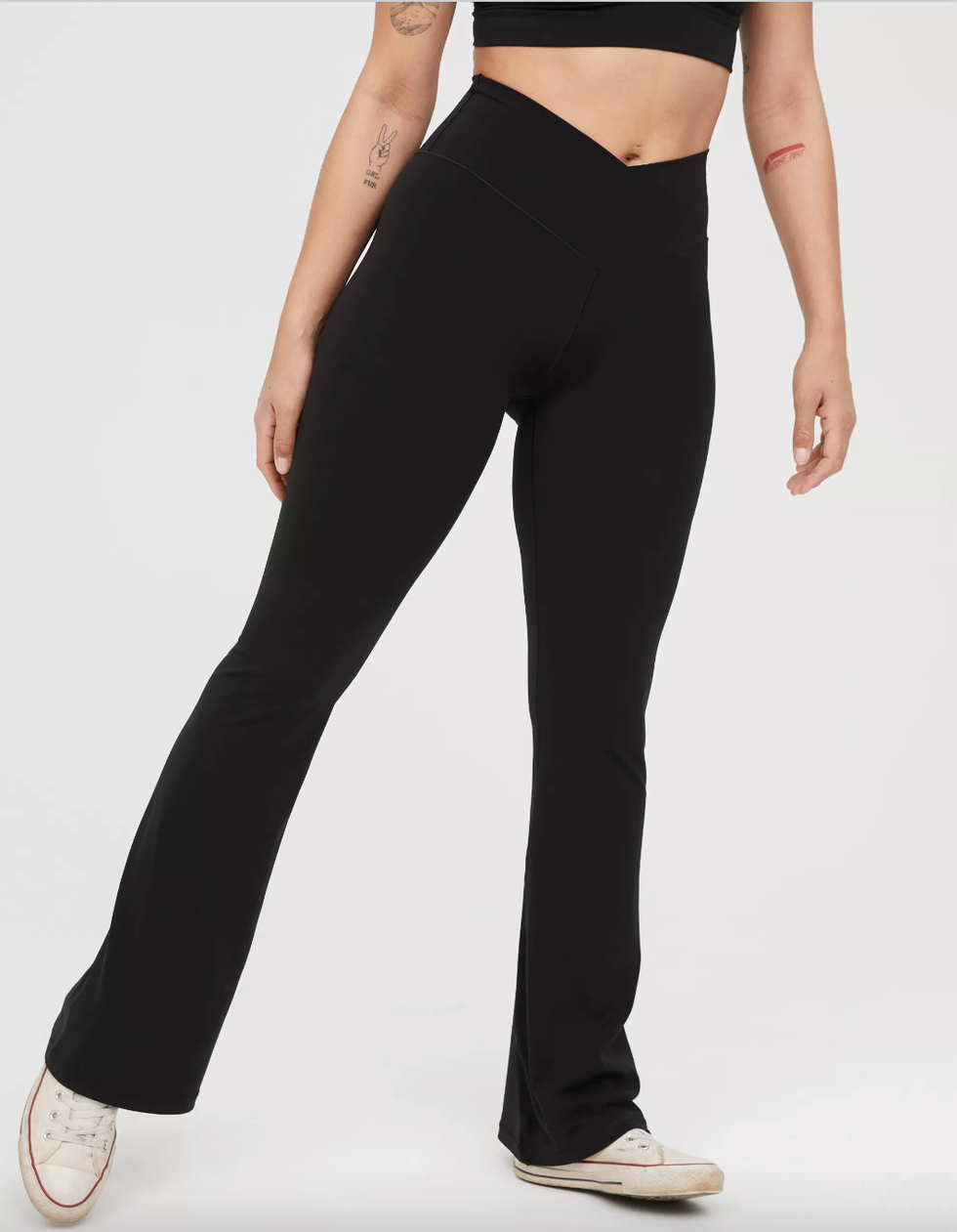 Real Me High Waisted Crossover Flare Legging