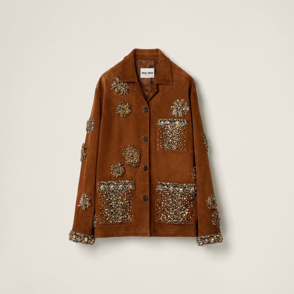 Embroidered Suede Jacket