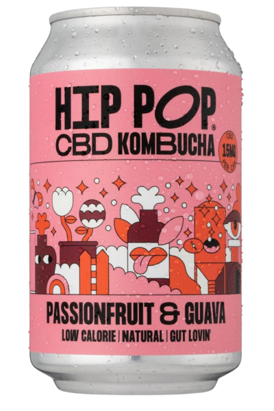 Hip Pop Passionfruit & Guava CBD Kombucha