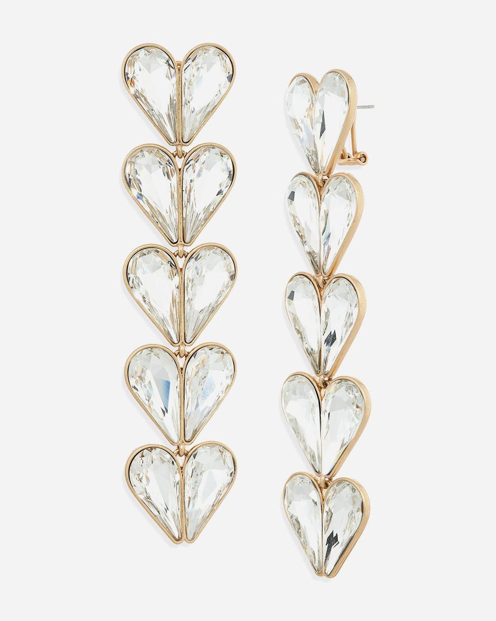 Crystal Heart Drop Earrings