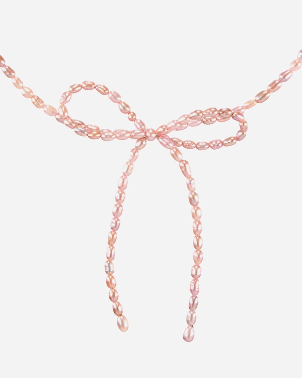 Margot Bow Mauve Pearl Necklace