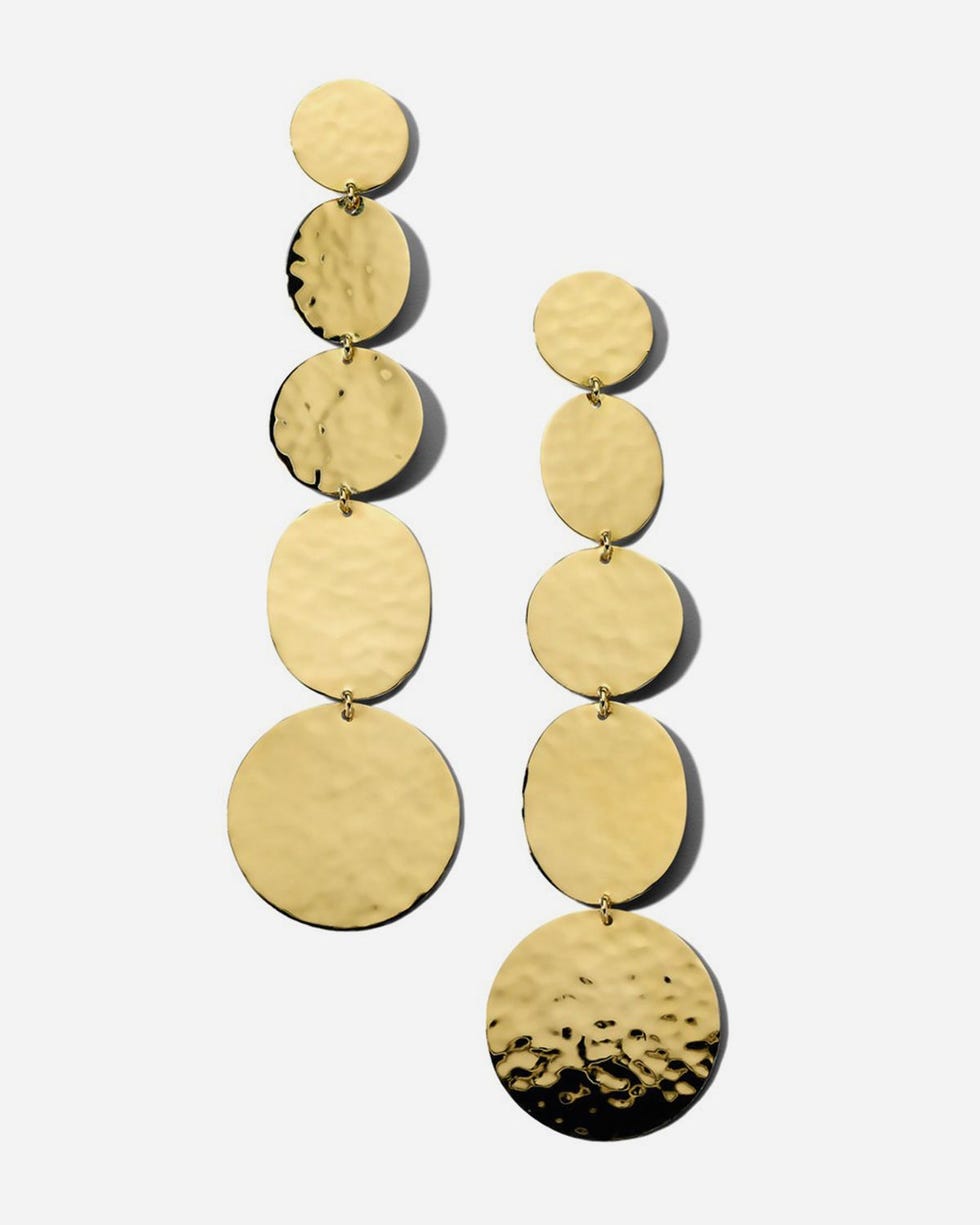 5-Tier Linear Crinkle Earrings in 18K Gold