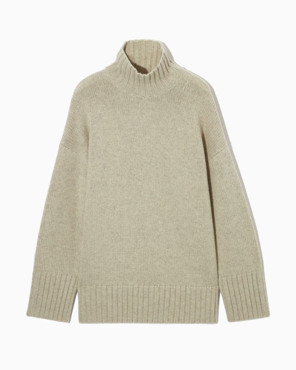 Funnel–Neck Pure Cashmere Sweater