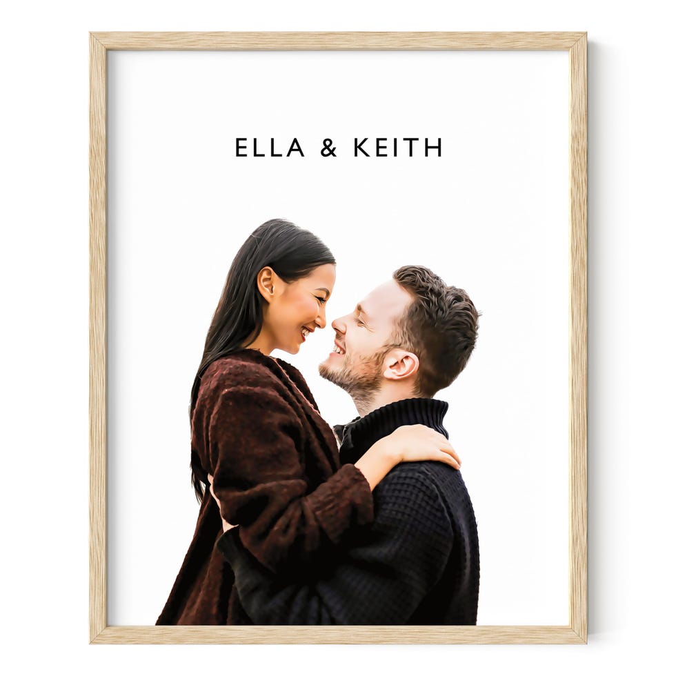 Personalized couple portrait poster 