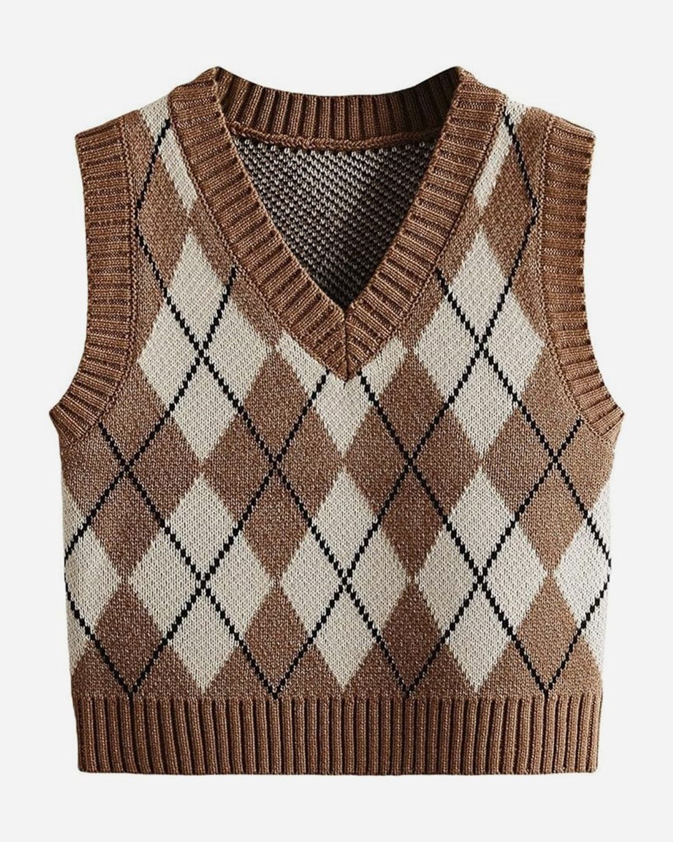 Plaid Sleeveless Sweater