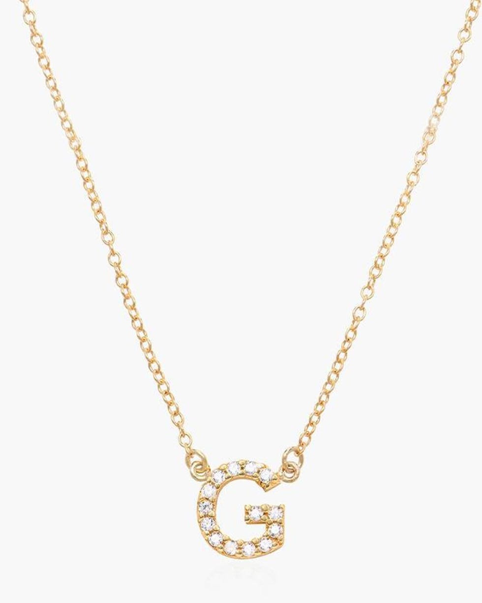 Letter necklace with diamonds