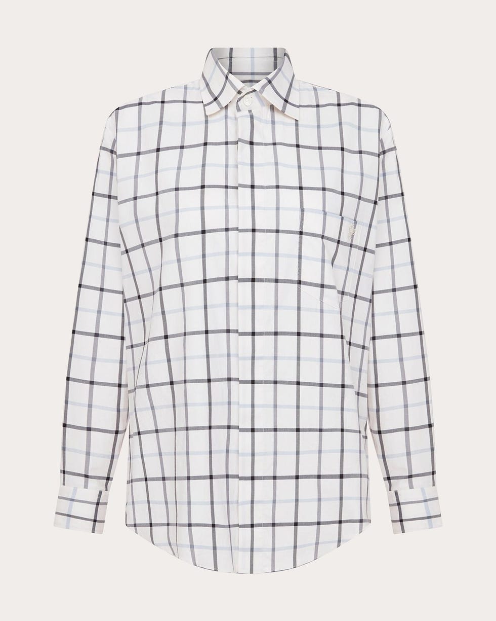 Summery sporty shirt with window check pattern