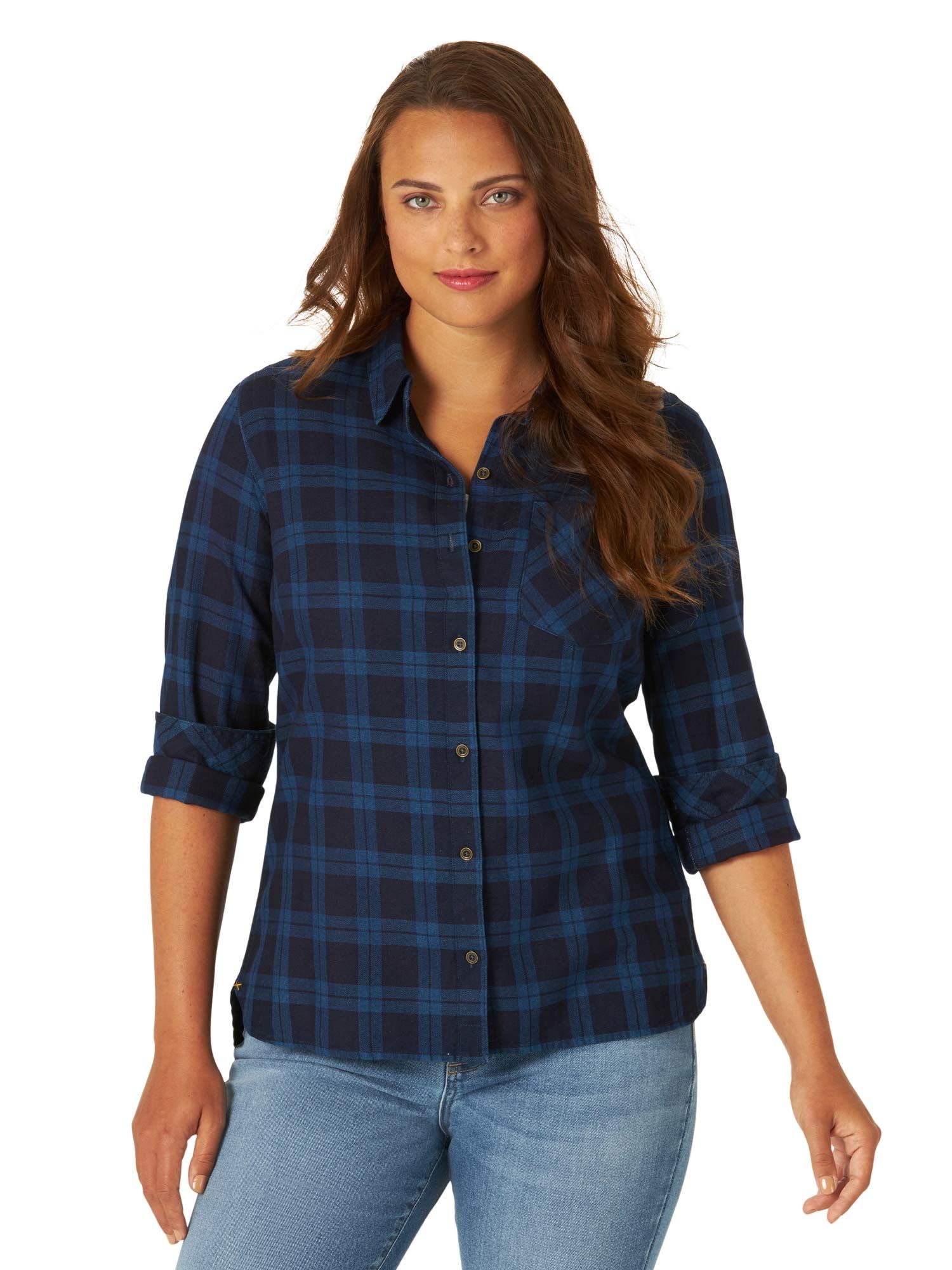 Lee riders women's fleece lined flannel shirt best sale