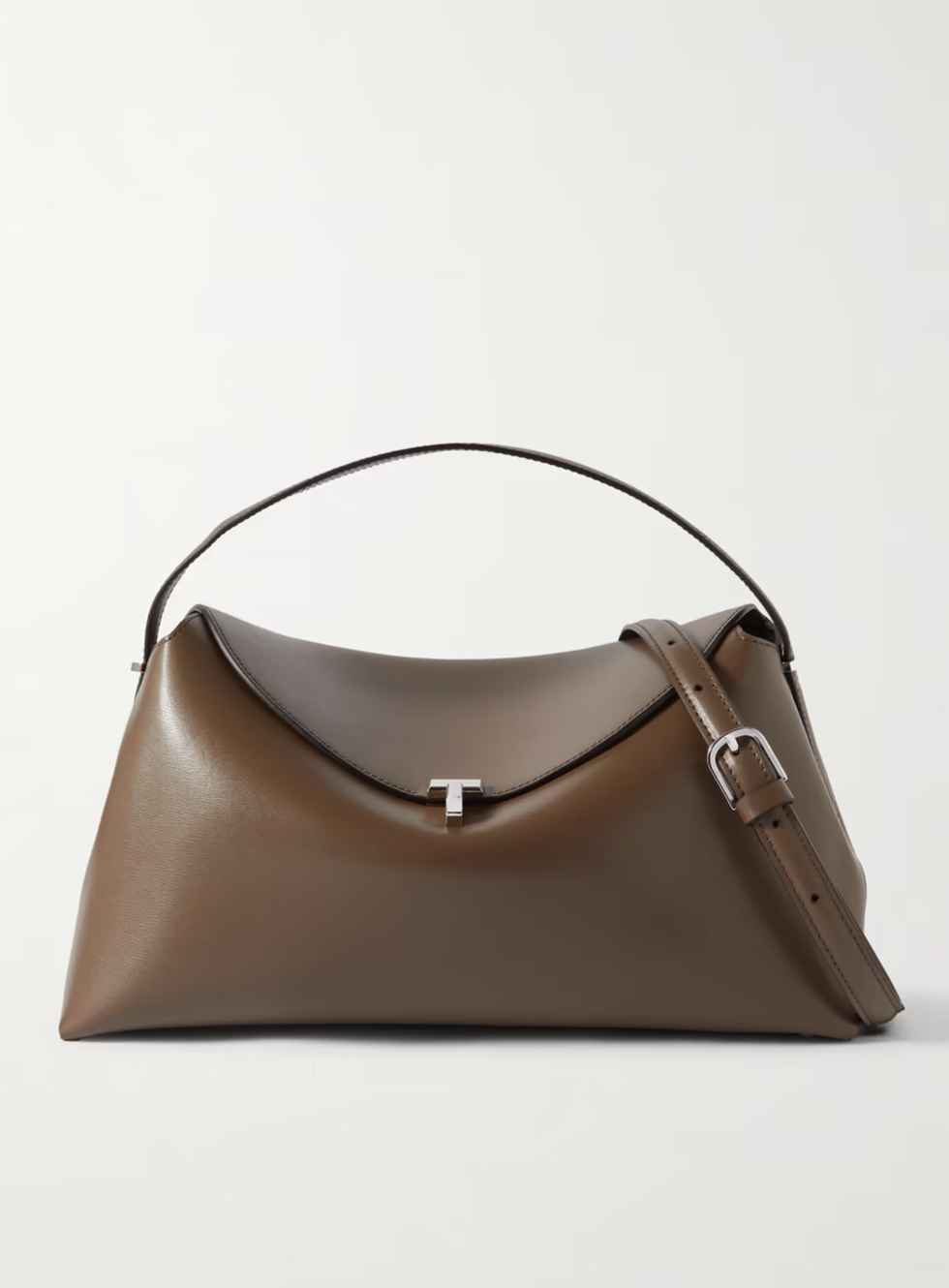 T-Lock Textured-Leather Shoulder Bag