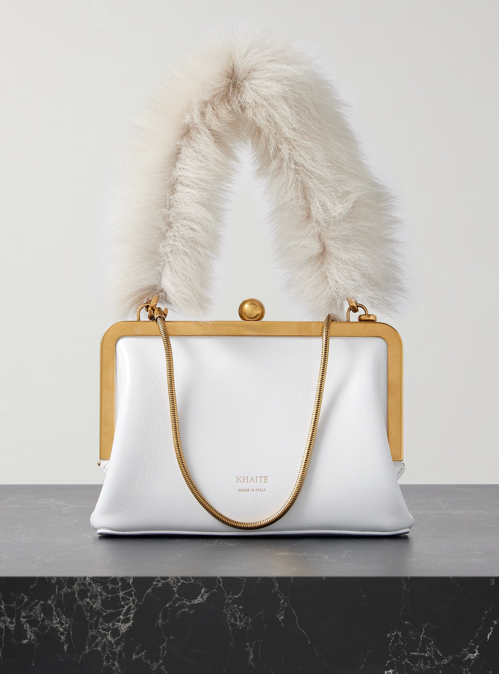 Lilith Faux Fur-Trimmed Leather Tote